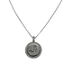 .925 Sterling Silver Micro Pavé Initial Pendant Necklace (Letter J) Necklace with a circular pendant featuring the letter 'J' on a white background