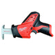 Milwaukee M12 12V 1/2" Stroke Cordless HACKZALL Reciprocating Saw w/ Battery, Charger, & Bag (2420-20) Red and black Milwaukee power tool on a white background