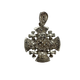 Vintage .935 Argentium Silver 18.8G Jerusalem Ornate Cross Pendant Silver cross pendant on a white background