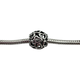 Pandora .925 Sterling Silver "Open Your Heart" Openwork Charm Silver charm with heart patterns on a white background