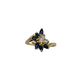 14K Yellow Gold Sapphire & Diamond Cluster Bypass Ring