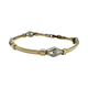14K Yellow/White Gold Bezel Set 1/4CTW Diamond Station Fancy Link Bracelet