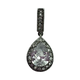 .925 Sterling Silver CZ Pear Halo Milgrain Pendant Teardrop-shaped pendant with a large central gemstone and smaller stones around on a white background