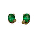 14K Yellow Gold Oval Emerald 4-Prong Stud Earrings