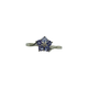 10K White Gold Tanzanite & Diamond Cluster Flower Bypass Ring