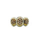 10K Yellow Gold 1.5CTW Champagne & White Diamond Halo Cluster Ring