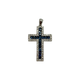 14K White Gold 1/2CTW Diamond & Sapphire Cross Pendant