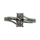 .925 Sterling Silver 1/10CTW Diamond Illusion Ring Silver ring with two diamond-like stones on a white background