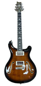 PRS Paul Reed Smith SE Hollowbody II Electric Guitar - Black Gold Burst Electric guitar with a sunburst finish on a white background