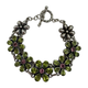 .925 Sterling Silver Peridot and Amethyst Flower Toggle Bracelet
