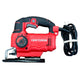 CRAFTSMAN 5-Amp Corded Electric Variable Speed Jig Saw (CMES610) Red and black Craftsman jigsaw on a white background