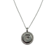 .925 Sterling Silver Micro Pavé Initial Pendant Necklace (Letter F) Necklace with a pendant featuring the letter 'F' on a white background