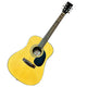 Vintage Harmony 01001-TK Acoustic Guitar w/ Soft Case Yellow acoustic guitar on a wooden floor