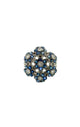 14K White Gold 1/4CTW Diamond & Sapphire Cluster Bouquet Ring