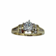 14K Yellow Gold 2/3CTW Diamond Channel 4-Bar Ring Gold ring with a diamond on a white background