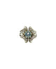14K White Gold Aquamarine & 3/4CTW Diamond Floral Cocktail Split Ring