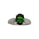 14K White Gold Oval 1.22CT Green Tourmaline 27PTW Diamond Split Ring