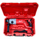 Milwaukee 8-Amp 1" Corded SDS Plus D-Handle Rotary Hammer Drill w/ Hard Case (5262-21) Red Milwaukee drill in an open toolbox on a wooden floor