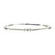 .925 Sterling Silver Bezel Set CZ Bead Textured Stackable Bangle