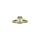 14K Yellow Gold Bezel Set Emerald Cut 1.10CT Lab Created Diamond Ring