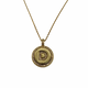.925 Sterling Silver/14K Gold Plated Micro Pavé Initial Pendant Necklace (Letter D) Gold necklace with a circular pendant featuring the letter 'D' on a white background