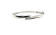 Silver bracelet with small diamonds on a white background