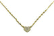 .925 Sterling Silver Gold Plated Stationary Pavé CZ Heart Pendant Necklace Gold necklace with a heart-shaped pendant on a white background