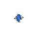 .925 Sterling Silver Marquise Blue Opal and CZ Split Bypass Ring