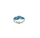 .925 Sterling Silver Blue Opal Inlay Twisted Band Silver ring with blue stone on a white background