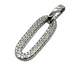 .925 Sterling Silver CZ Pavé Elongated Oval Knocker Drop Pendant