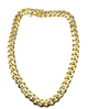 Gold chain necklace on a white background