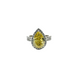 14K White Gold 5.50CTW Lab Created Fancy Yellow Pear Diamond Halo Ring