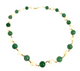 14K Yellow Gold White Pearl & Green Jade Necklace