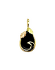 10K Black Hills Gold Leaf Black Onyx Pendant