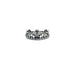 Pandora .925 Sterling Silver CZ Princess Tiara Crown Ring Silver ring with floral design and heart-shaped center on a white background