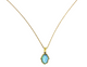 14K Yellow Gold Blue Opal Hamsa Pendant Necklace