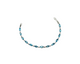 14K White Gold Marquise Blue Topaz Alternating Link Bracelet