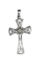 .925 Sterling Silver Cutout Ornate Cross