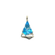 14K Yellow Gold Etched Blue Topaz Sailboat Pendant