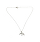 .925 Sterling Silver Dolphin Family Necklace Silver necklace with a dolphin pendant on a white background