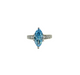 14K White Gold 3.30CTW Lab Created Blue Marquise Diamond Ring