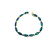 Opal bracelet with gold accents on a white background