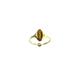 Gold ring with a gemstone on a white background