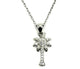 .925 Sterling Silver Palm Tree CZ Pendant Necklace Silver palm tree pendant necklace on a white background