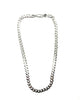 .925 Sterling Silver 24.8G 8MM Cuban Link Chain Necklace Silver chain necklace on a white background