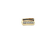 Gold ring with a unique design on a white background