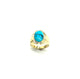 14k Yellow Gold Turquoise Ribbed Ring