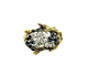14K Yellow Gold 3/4CTW Diamond & Sapphire Cluster Branch Ring