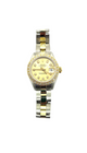 Rolex Stainless Steel and 18k Yellow Gold Ladies Date Just with Diamond Bezel and Dial