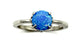 .925 Sterling Silver Blue Opal 4-Prong Solitaire Ring